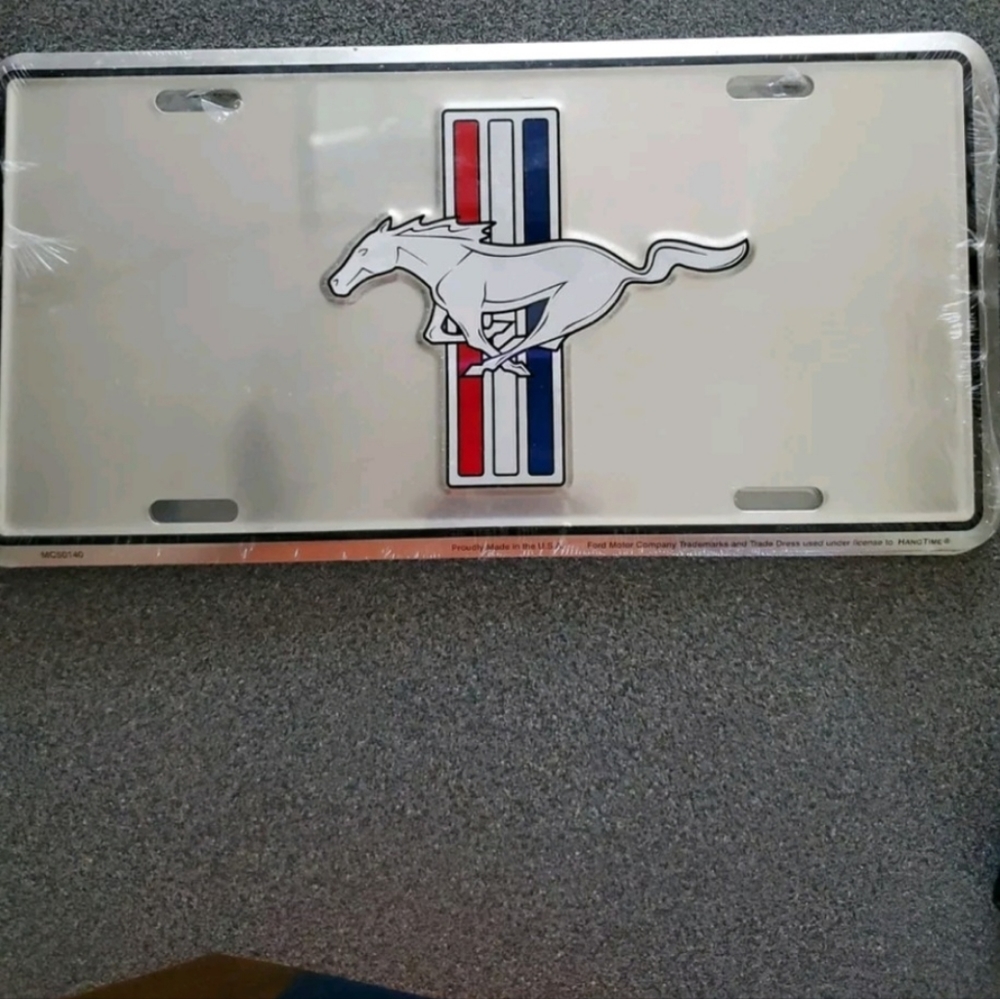 Mustang Metal License Plate sign 6x12 Apprx.  I Have Many Mustang Other Signs Li